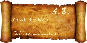 Antal Bogdán névjegykártya